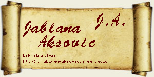 Jablana Aksović vizit kartica